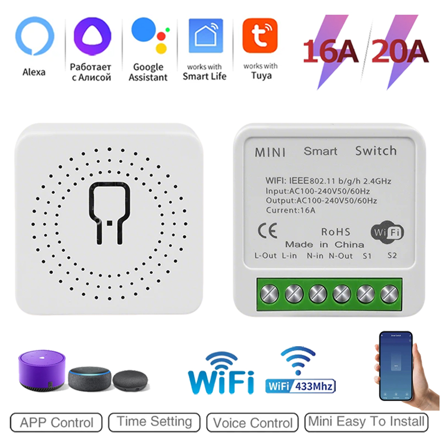 Home Automation Diy - Mini Interruptor Inteligente de 2 Vías,