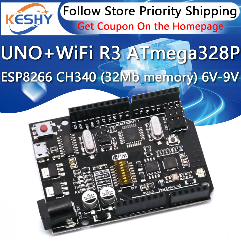 UNO + WiFi R3 ATmega328P + ESP - Esp8266 Nodemcu Board reseña y precio