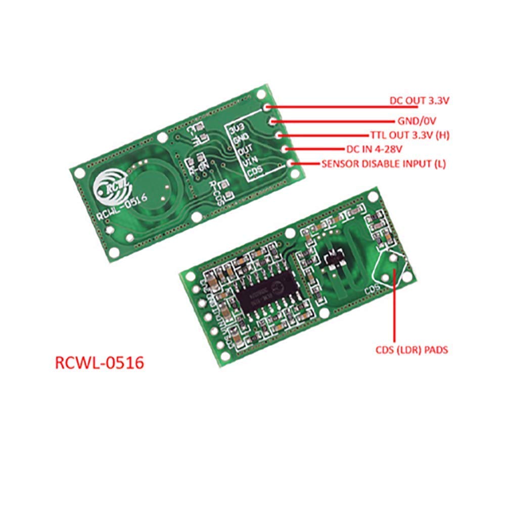 5 uds RCWL-0516 Sensor de dete - Esp8266 Nodemcu Board reseña y precio